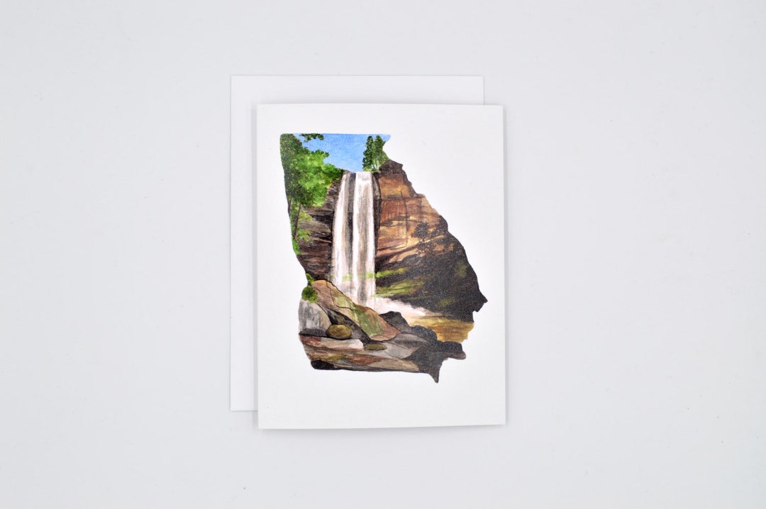 Toccoa Falls Georgia Art Card: Watercolor Notecard - Etsy