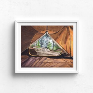 camping art decor - wanderlust art print - van life gift - outdoor theme decor - nature lover art gift