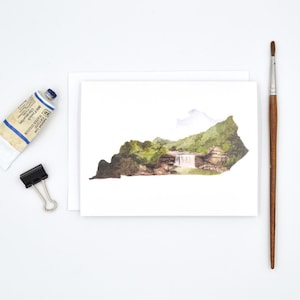 Kentucky Greeting Card - Kentucky State Art - Watercolor Notecards - Blank Notecards - Kentucky Gift - Kentucky Wedding - Stocking Stuffer