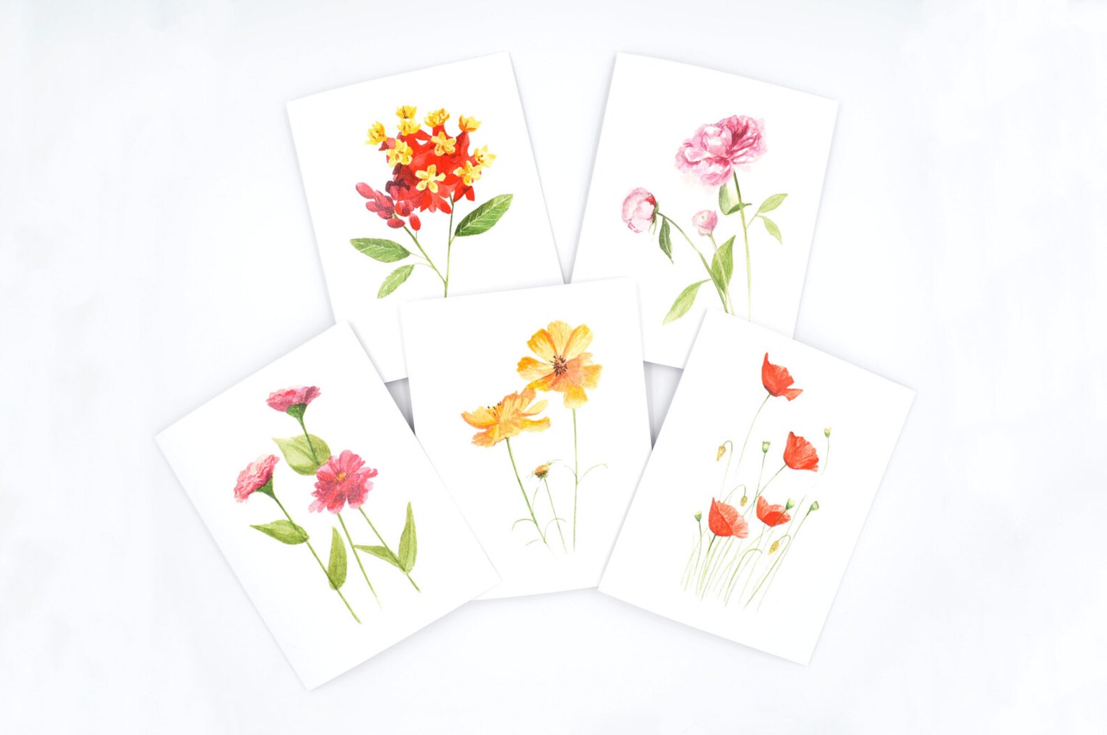 Watercolor Notecards - Watercolor Flower Notecards - Watercolor Floral ...