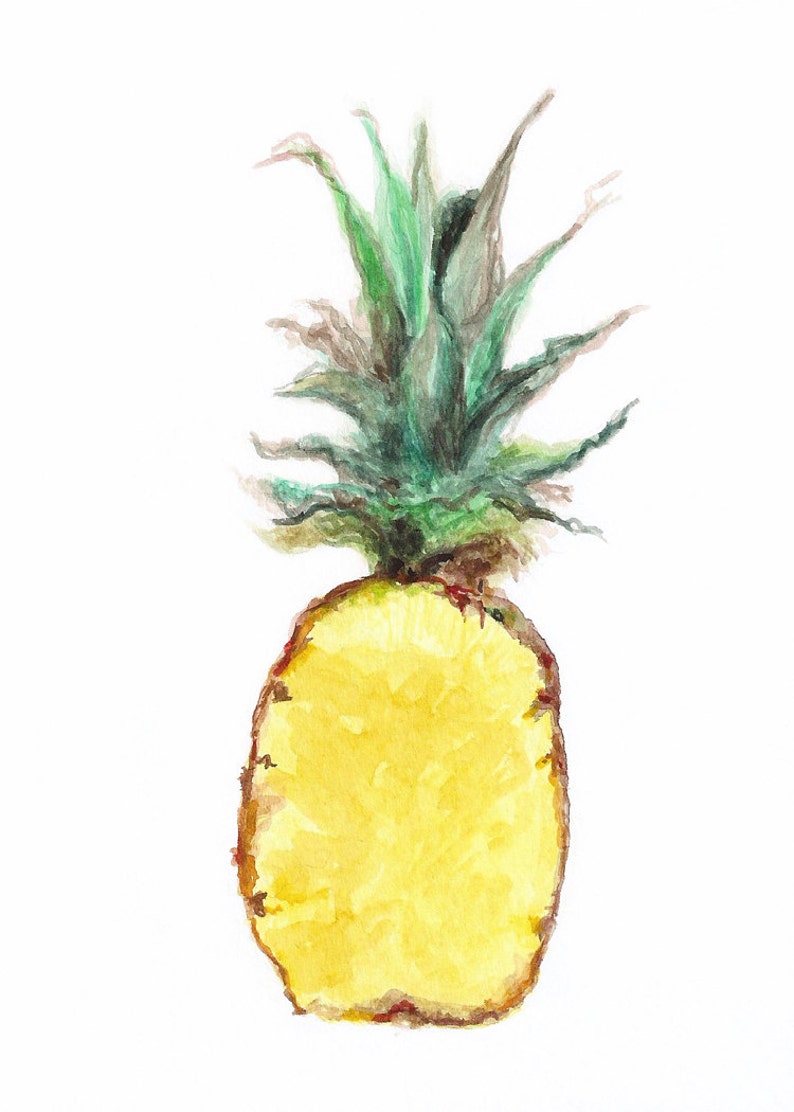 Pineapple art print Tropical Fruit Decor Kitchen Wall Art Pineapple Illustration Dining Room Art Food Illustration image 4