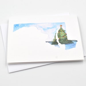 Maryland Christmas Cards Watercolor Notecards Maryland State Gift Maryland Pride Maryland Art Maryland Watercolor Personalized afbeelding 2