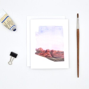 Arizona Watercolor Notecard Set Arizona Notecard Arizona State Map Gift Arizona Art Blank Notecards Arizona Watercolor Landscape image 4