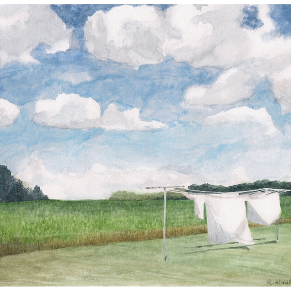 Laundry Room Decor - Laundry Room Art - Laundry Art - Farmhouse Art Print - Farmhouse Chic Style - Maryland Landscape Print - Wash Room Art