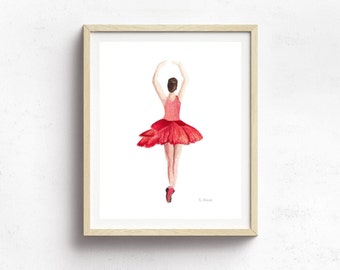 Ballerina Nursery Decor - Ballerina Wall Art Print - Ballerina Painting - Ballerina Party - Ballet Art Print - Watercolor Print - Girl Decor