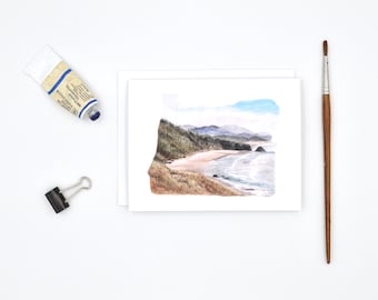 Oregon State Art Card - Watercolor Notecard - Oregon Gift - West Coast Art - Blank Notecards - Oregon Watercolor - Portland Art
