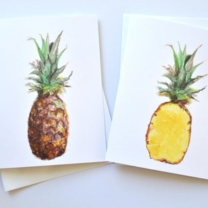 Pineapple Watercolor Notecard Set, Pineapple Notecard Set, Watercolor Cards, Fruit Notecards, Pineapple Notecard, Greeting Cards