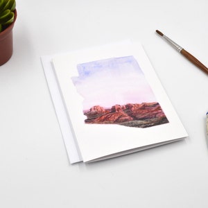 Arizona Watercolor Notecard Set Arizona Notecard Arizona State Map Gift Arizona Art Blank Notecards Arizona Watercolor Landscape image 1