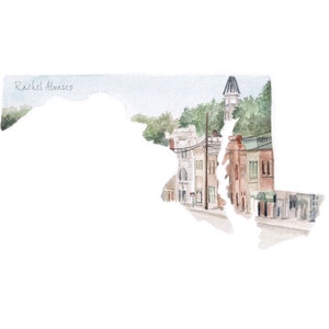 Maryland Watercolor Notecard Ellicott City Maryland Gift Blank Notecards Maryland Art Baltimore Art image 5