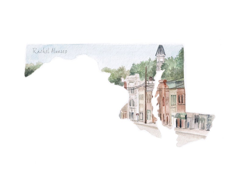 Maryland Watercolor Notecard Ellicott City Maryland Gift Blank Notecards Maryland Art Baltimore Art image 5