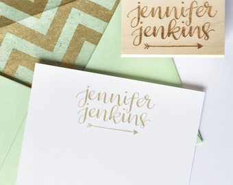 Custom Hand-lettered Name Stamp: For Gift Tags, Stationery or Crafts