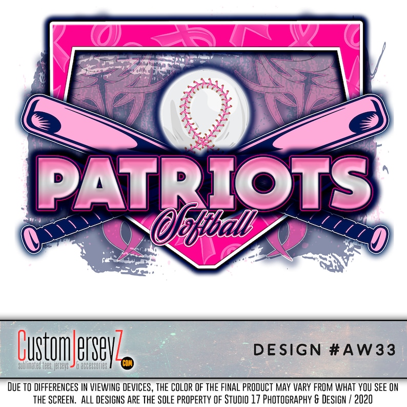 Item #AW33 Mens Womens Youth Breast Cancer Ribbon Support Gift Softball Baseball Fastpitch Custom Awareness Jersey Shirt
