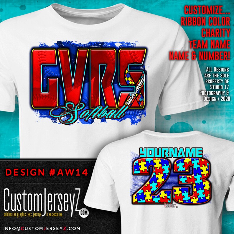 Autism Awareness Jersey. Custom Sports Shirt. Softball DRIFIT Etsy