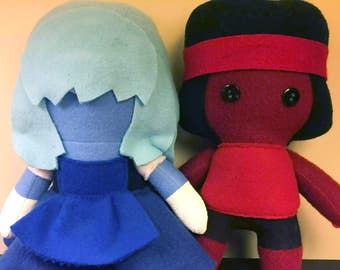 Ruby and Saphire Steven Universe Crystal Fem Fleece Plush Doll