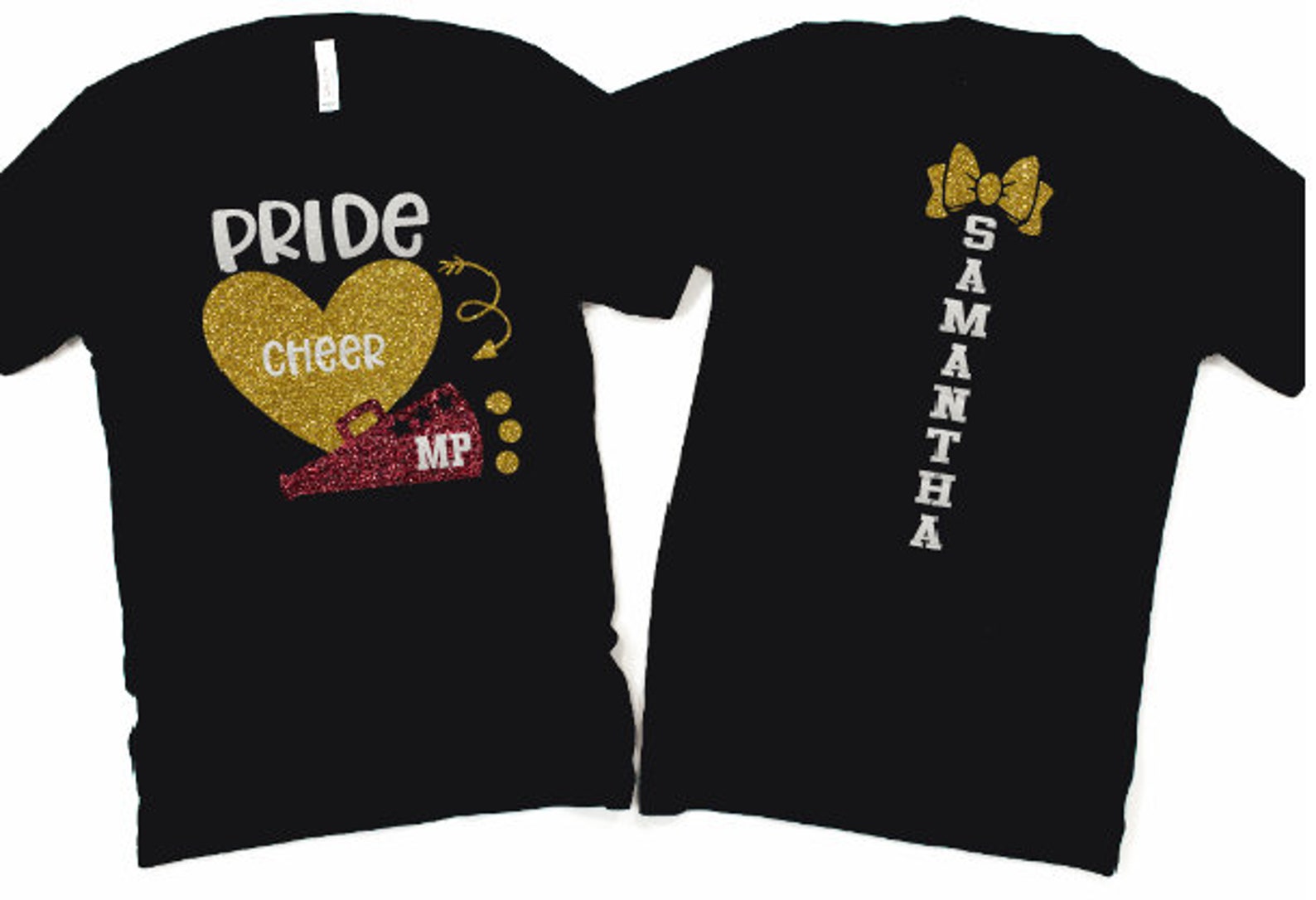 Glitter Cheer Shirt Custom Cheer Tshirt Cheer Bling Shirt Etsy