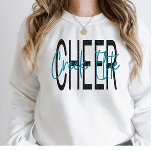 Glitter Cheerleader TShirt- Custom Cheer Sweatshirt- Cheer Bling Shirt- Gift for a Cheerleader- Varsity Cheer Shirt- Competition Cheer Shirt