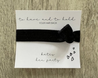Personalised hen party favours - wristband/hair ties - Pack of 10