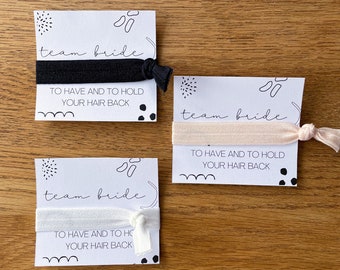 Team bride - Hen party wristband/hair bands party favours - Pack of 10