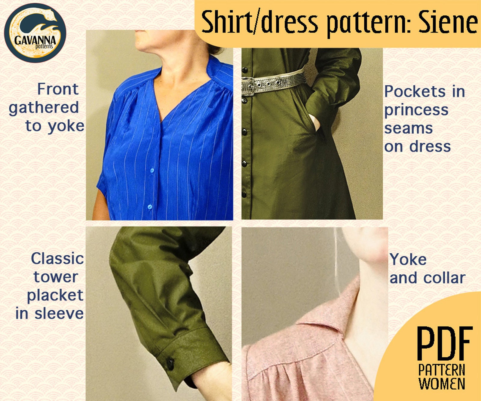 Plus Size Pdf Pattern for a Button up Blouse or Dress. Multiple Sizes ...