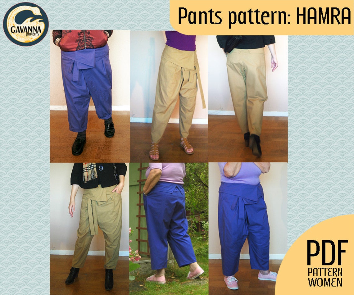 Instant download Thai wrap pants pattern for women multi size Etsy
