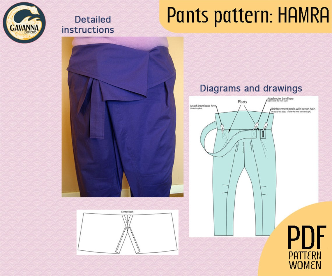 Instant Download Thai Wrap Pants Pattern for Women Multi Size Etsy