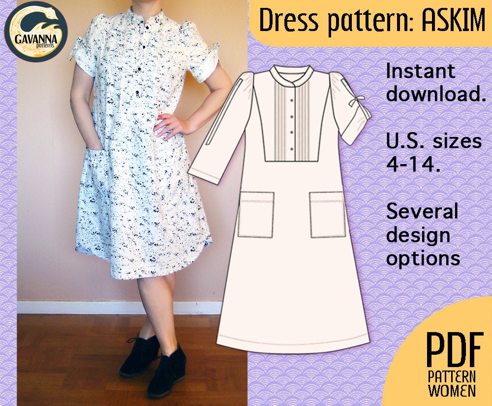 PDF Shiftdress Pattern Multi Size A Cool Retro Style - Etsy