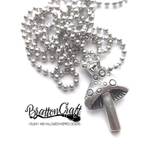 Silver Mushroom Necklace - Magic Mushroom Necklace - Toadstool Necklace - Mushroom Jewelry