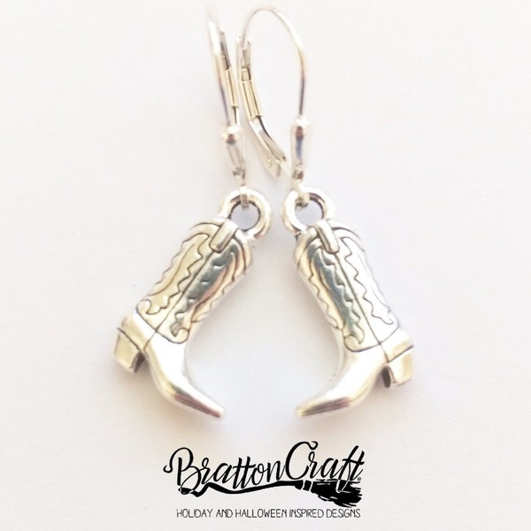 Silver Cowboy Boot Earrings - Western Boot Earrings - Cowgirl Boot Earrings - Cowboy Boot Earrings - Cowboy Jewelry