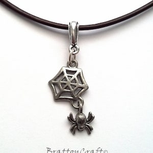 Spider and Web Necklace - Spider Web Necklace - Spider Necklace - Fun Halloween Necklace - Halloween Jewelry
