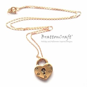Gold Heart Lock Necklace - Gold Heart Lock Charm Necklace - Gold Heart Necklace - Gold Valentine Necklace - Lock Necklace - Lock Jewelry