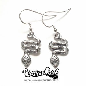 Silver Snake Earrings - Snake Earrings - Silver Reptile Earrings - Reptile Earrings - Snake Jewelry