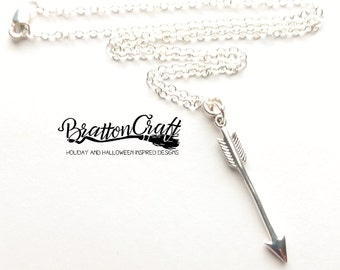 Sterling Silver Arrow Necklace - Silver Arrow Necklace - Vertical Arrow Necklace - Stocking Stuffer