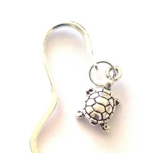 Silver Turtle Bookmark - Mini Turtle Bookmark - Land Turtle Bookmark - Turtle Lover - Book Lover