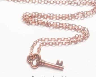 Rustic Pendant Copper Key Pendant Heart Key Pendant Skeleton Key Pendant Copper Wire Pendant Jewelry Making