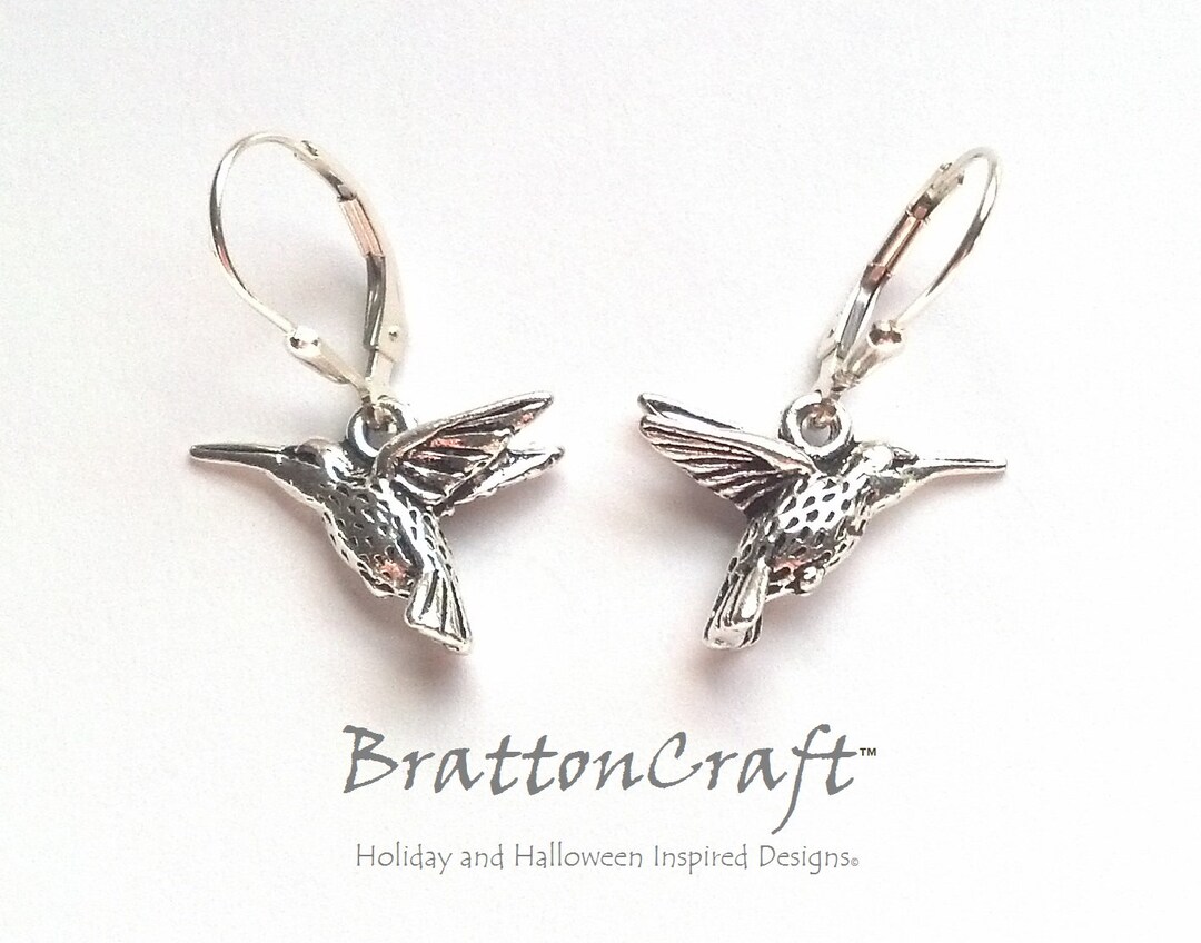 Silver Hummingbird Earrings Hummingbird Earrings Bird Earrings ...