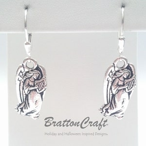 Silver Angel Earrings Easter Earrings Memorial Earrings Easter Jewelry Angel Jewelry Religious Jewelry image 4