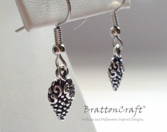 Boucles D'oreilles Pendantes En Argent Massif - Style Grappes De Raisins (occasion)