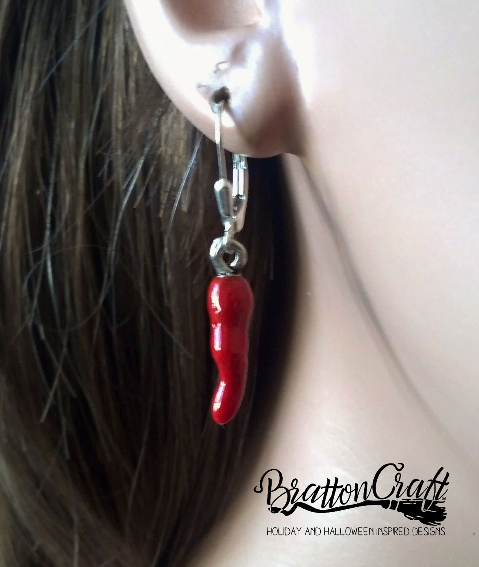 Red Chili Pepper Earrings Hand Painted Red Chili Pepper Etsy