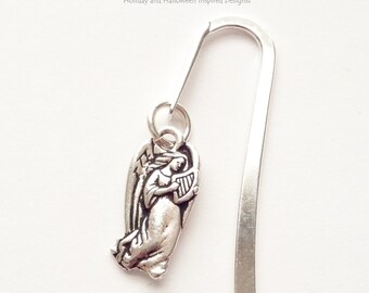 Angel Bookmark: Pewter Charm, Silver Plated, Religious Gift