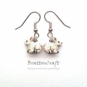 Ceramic Rabbit Earrings - Bunny Earrings -Animal Earrings - Rabbit Jewelry - Easter Bunny Earrings