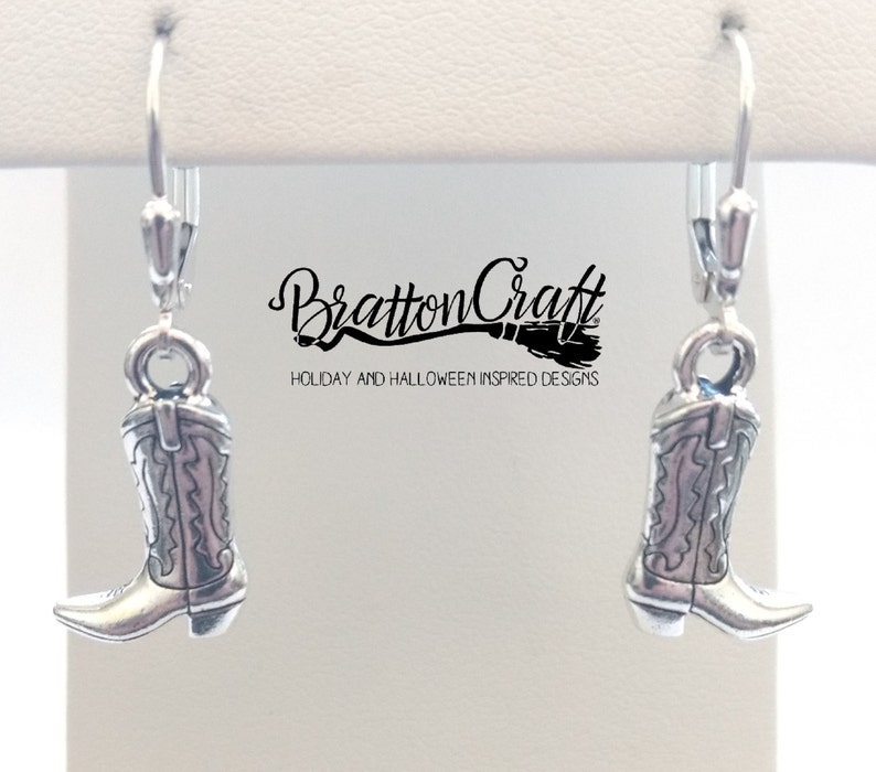 Bling Cowgirl Boot Earrings – Rhinestone & Enamel Western Dangle Earrings With Hat & Horseshoe (Country Concert Jewelry)