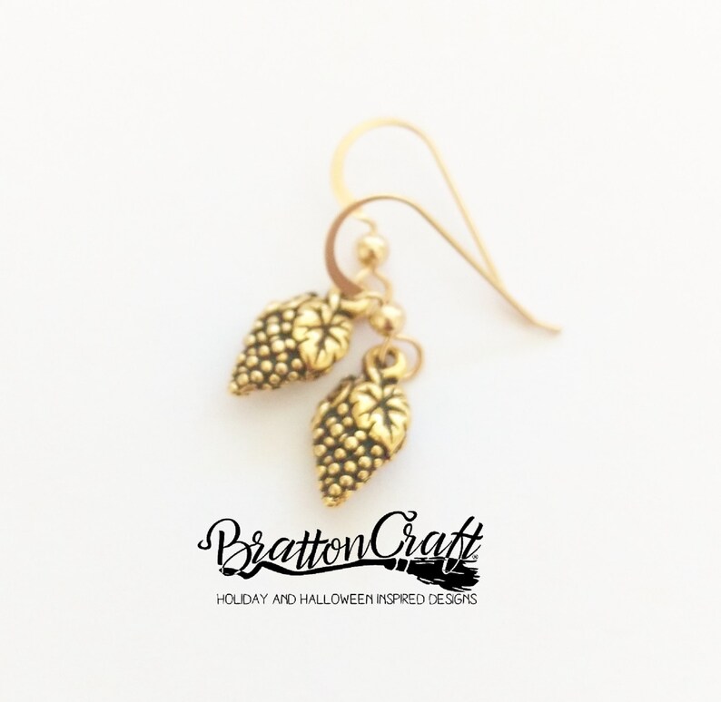 Gold Grape Earrings Gold Bunch of Grapes Earrings Grapes Etsy