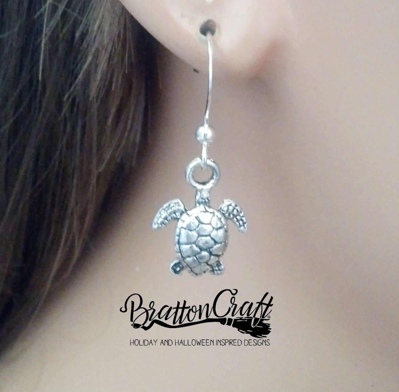 Silver Sea Turtle Earrings Sea Turtle Earrings Turtle Etsy
