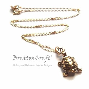 Gold Turtle Necklace - Land Turtle Necklace - Turtle Jewelry - Tortoise Necklace - Summer Necklace - Stocking Stuffers