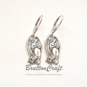 Silver Angel Earrings Easter Earrings Memorial Earrings Easter Jewelry Angel Jewelry Religious Jewelry image 1