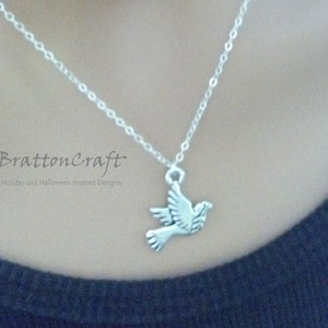 Silver Peace Dove Necklace - Peace Dove Necklace - Dove Necklace - Dove Jewelry - Peace Necklace