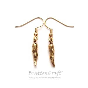 Gold Chili Pepper Earrings - Chili Pepper Earrings - Pepper Earrings - Gold Chile Pepper Earrings - Chili Pepper Jewelry