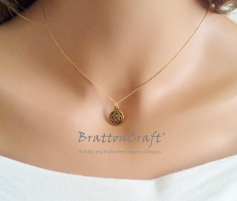 Scottish Necklace Celtic Circle Necklace Celtic Knot Jewelry Irish Jewelry Gold Celtic Knot Necklace