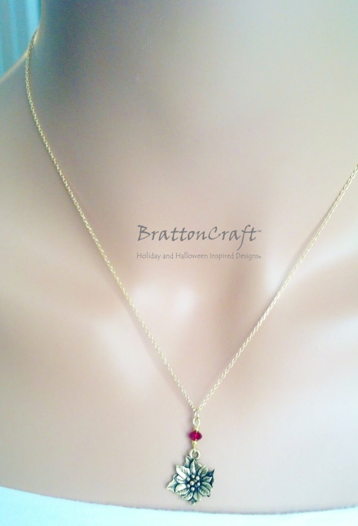 Poinsettia necklace Clearance