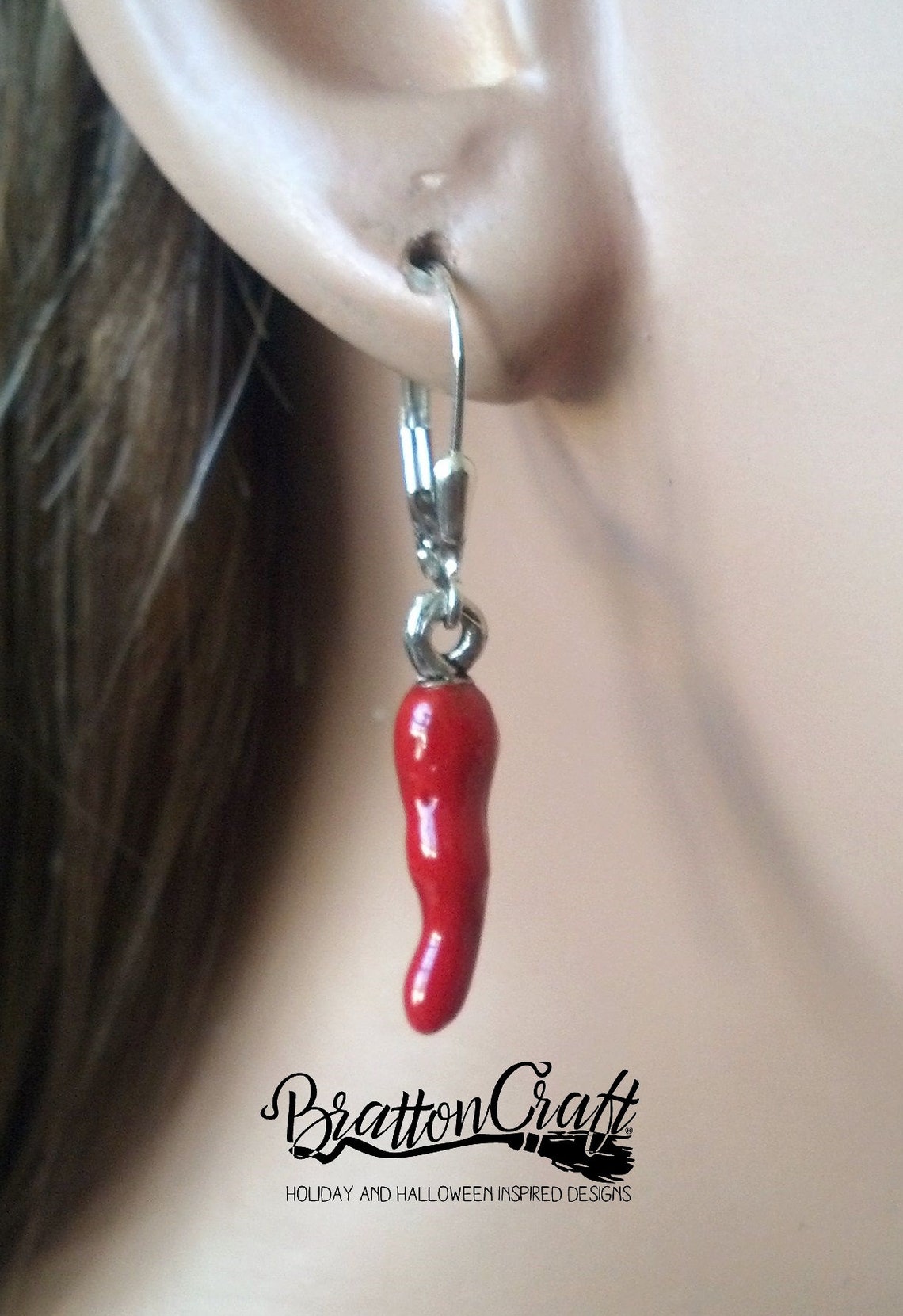 Red Chili Pepper Earrings Hand Painted Red Chili Pepper Etsy